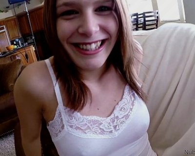 Cute smile of messy haired lady.