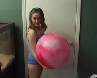 Sexy Teen Playing With Pink Ball
