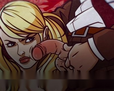 An angry bimbo is holding onto a phallic object. Gloria Kuchinska