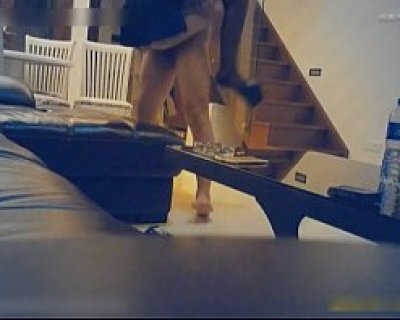 A slut wearing lingerie playing with the cat.
