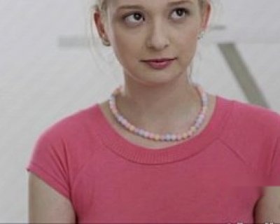 Cute Girl Gives A Pink Shirt Massage
