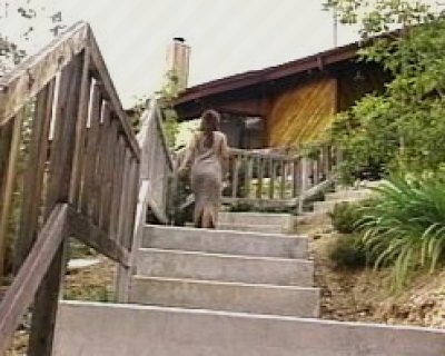 A slut walking down a flight of steps. (Anal Vision)