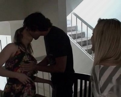 Sexy Women Make Love On A Stairway