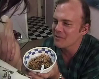 Eating Noodles with male Candy Vegas
