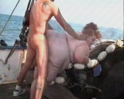 A fucker is touching a slut's huge stomach.