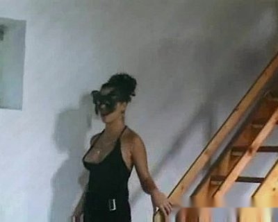 American slut with Black Mask