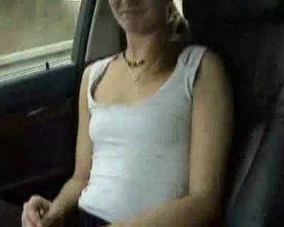 horny slut creams in car
