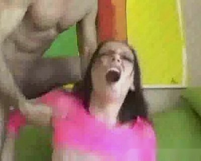 Brunette screams for fence