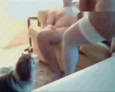 A slut's panties are undone.