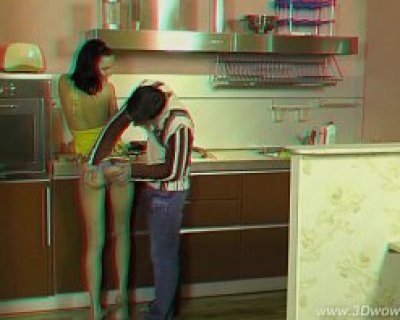 Stereo 3d Couple Kitchen