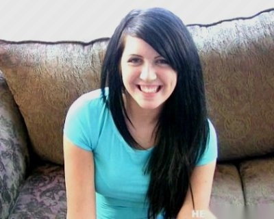 cute brunette teen getting her