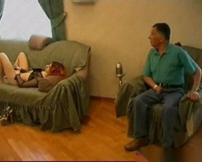 The Old has his hand on his crotch.