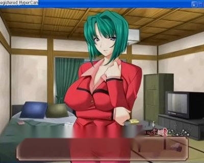 Anime girl with green hair Dend