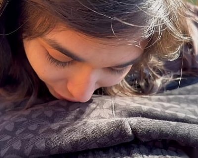 Latina Teen Sucks Boyfriend's Cock in the Woods &amp; Swallows Cum! All-Natural Sensation