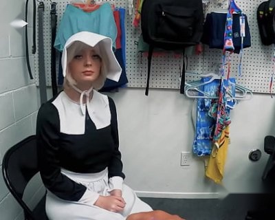 Shoplifting Marilyn's Naughty Day Ends with a Brutal Pounding from Officer Mike