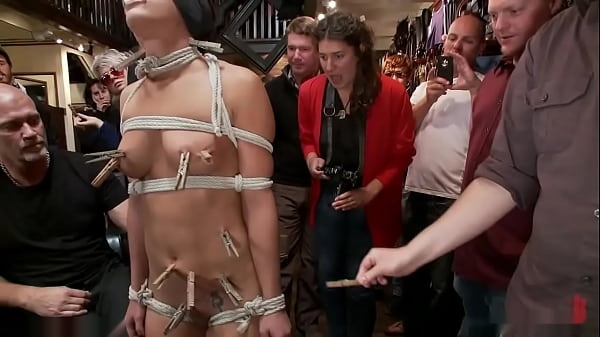 Redhead Sensation Mischa Brooks Dominates Publicly Bound Mark Davis in Hardcore BDSM Scene