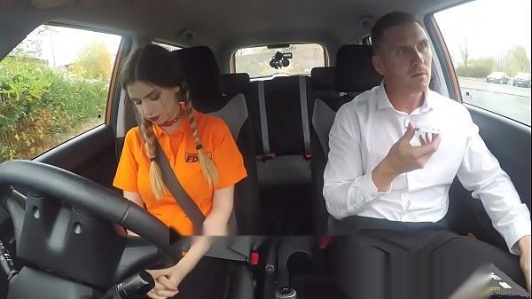 Pigtails &amp; Cum: Stella Cox Gets a Wild Facial in a Real Driving School