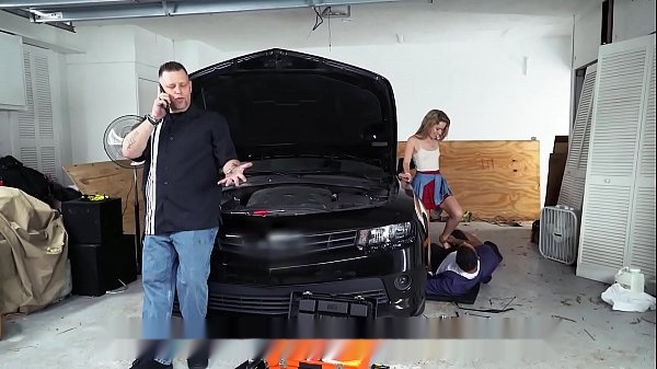 Step-Dad's Betrayal: Teen Lilly Ford's Garage Makeout with His Friend